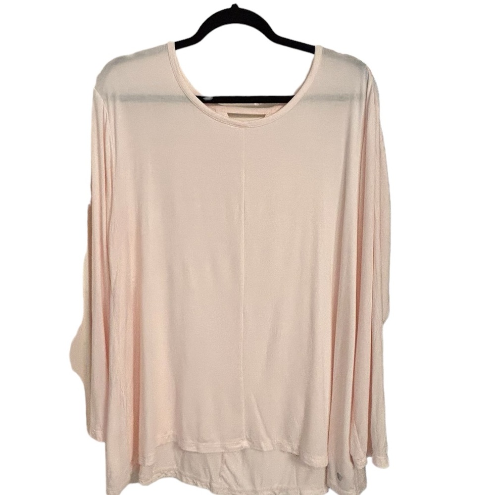 Apana Pale Pink Lightweight Long Sleeve Cutout Tee Size XL